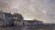 The garden wall, 1909. Creator: Charles John Holmes