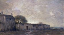 The garden wall, 1909. Creator: Charles John Holmes