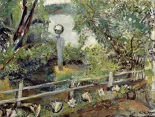The Garden with the Glass Ball, probably 1918. Creator: Christian Krohg