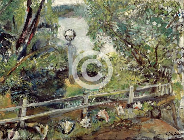 The Garden with the Glass Ball, probably 1918. Creator: Christian Krohg.
