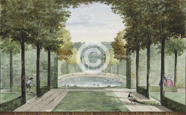 The garden with the menagerie of the Huis Zuydwind at 's Gravenzande, 1746.