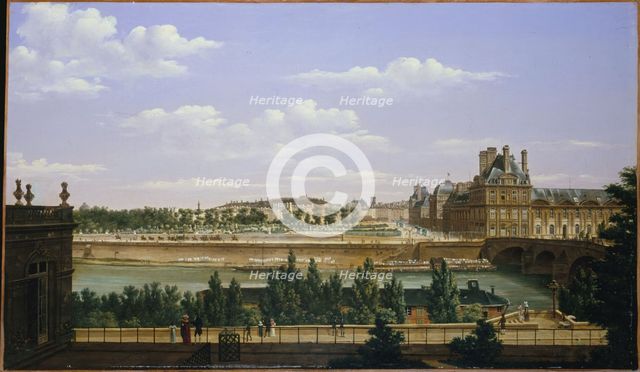 The Garden and Tuileries Palace, seen from the Quai d'Orsay, 1813. Creator: Etienne Bouhot.