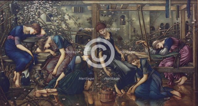The Garden Court, 1875-1880. Creator: Burne-Jones, Sir Edward Coley (1833-1898).