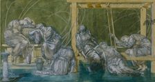 The Garden Court, 1870-75. Creator: Edward Burne-Jones (British, 1833-1898)