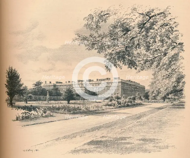 'The Garden Fronts of Hampton Court Palace', 1902. Artist: Thomas Robert Way.