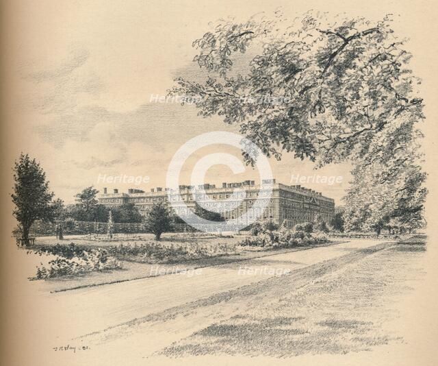 'The Garden Fronts of Hampton Court Palace', 1902. Artist: Thomas Robert Way.