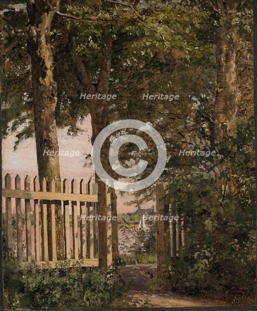 The Garden Gate of the Artist's Home at Blegdammen, 1843-1844. Creator: Christen Købke.