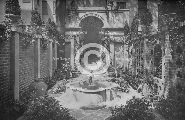 The garden of the house of Benjamin Wood, New York, 1926. Artist: Unknown.