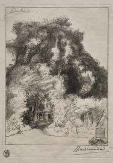 The Garden of the Inn at Dulwich, c. 1870. Creator: Félix Bracquemond (French, 1833-1914)