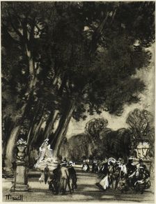 The Garden of the Island, Aranjuez, c. 1903. Creator: Joseph J Pennell