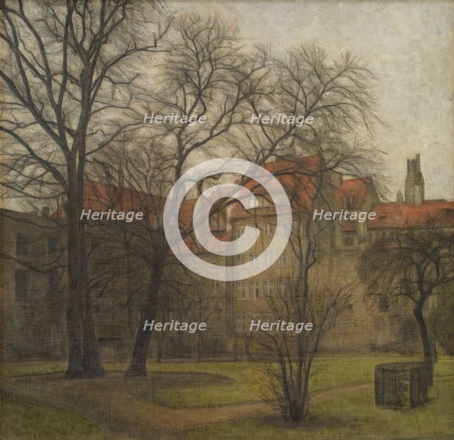 The Garden of the Prince's Palace, Copenhagen, 1905. Creator: Svend Hammershoi.