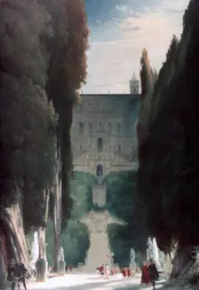 The Garden of the Villa d'Este 1830. Artist: Karl Blechen