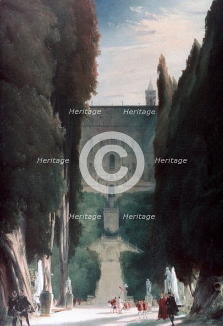'The Garden of the Villa d'Este', 1830. Artist: Karl Blechen
