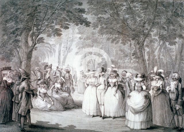 The garden of Carlton House, London, 1784 (1785). Artist: Anon