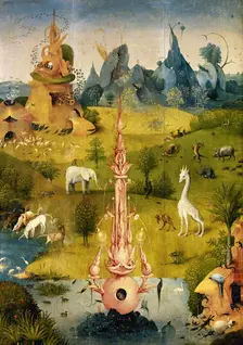The Garden of Earthly Delights (triptych: left panel), 1500-1505. Creator: Hieronymus Bosch