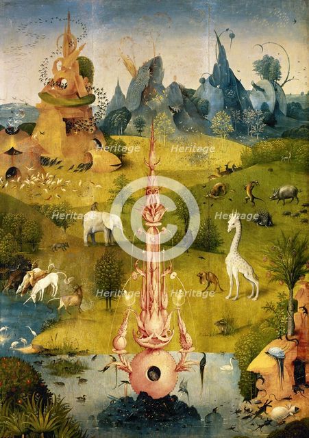The Garden of Earthly Delights (triptych: left panel), 1500-1505.  Creator: Hieronymus Bosch.