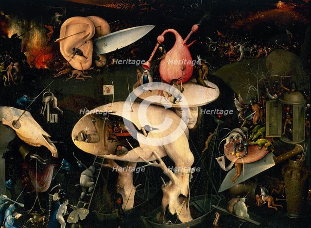 The Garden of Earthly Delights (triptych right panel detail - Hell), 1500-1505.  Creator: Hieronymus Bosch.