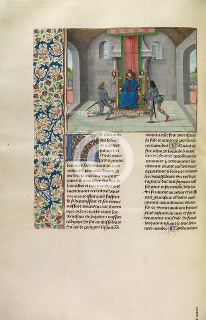 The Garden of Eden and Adam and Eve Eating the Forbidden Fruit; Barlaam und Josaphat, 1469. Creators: Hans Schilling, Diebolt Lauber.