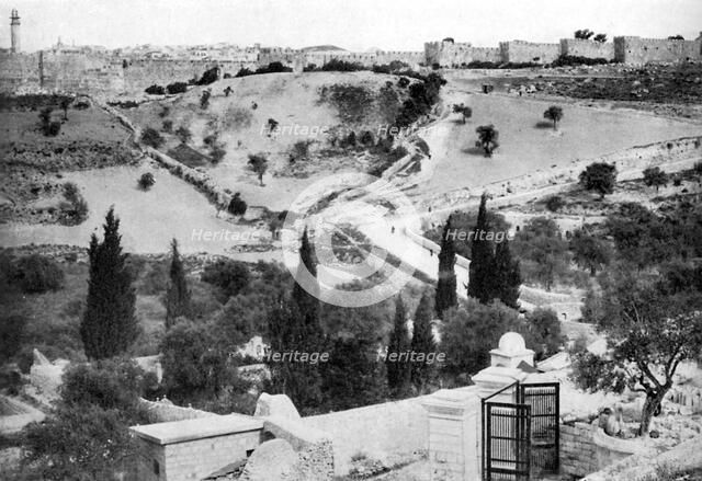 The Garden of Gethsemane and the Holy City of Jerusalem, 1926. Artist: Unknown