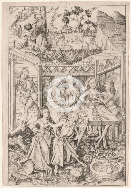 The Garden of Love (Large Plate), c. 1465. Creator: Master E. S. (German).