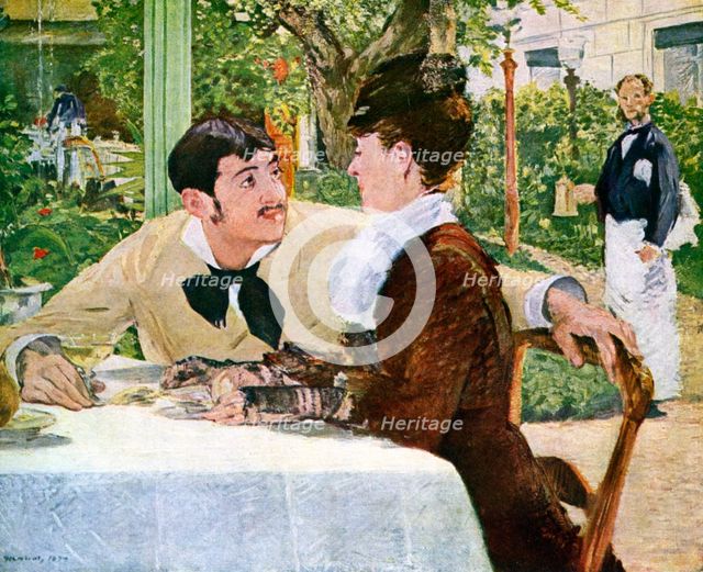 'The Garden of Pere Lathuille', 1879 (1938).Artist: Edouard Manet