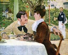 The Garden of Pere Lathuille 1879 (1938).Artist: Edouard Manet