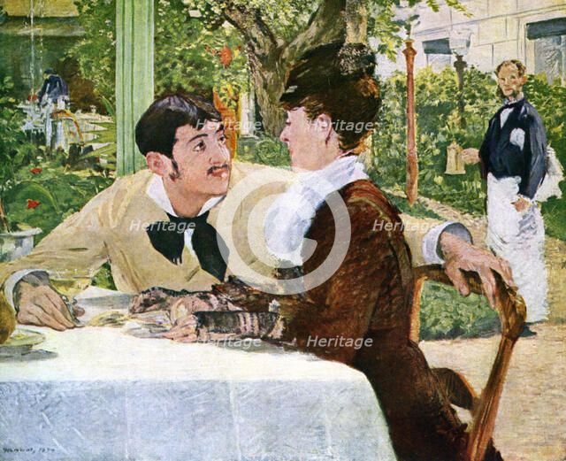 'The Garden of Pere Lathuille', 1879 (1938).Artist: Edouard Manet
