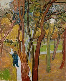 The garden of Saint Paul's Hospital (The fall of the leaves), 1889. Artist: Gogh, Vincent, van (1853-1890)