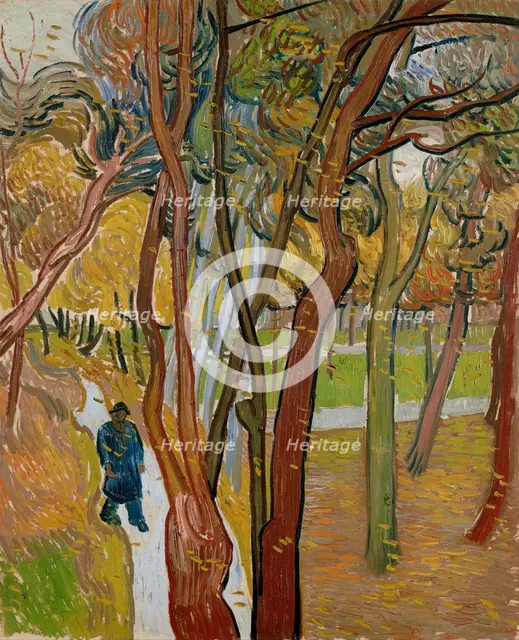 The garden of Saint Paul's Hospital (The fall of the leaves), 1889. Artist: Gogh, Vincent, van (1853-1890)