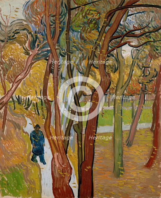The garden of Saint Paul's Hospital (The fall of the leaves), 1889. Artist: Gogh, Vincent, van (1853-1890)