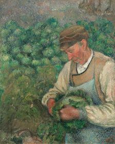 The Gardener - Old Peasant with Cabbage, 1883-1895. Creator: Camille Pissarro