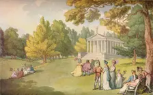 The Gardens at Stowe House, Bucks c1785. Artist: Thomas Rowlandson