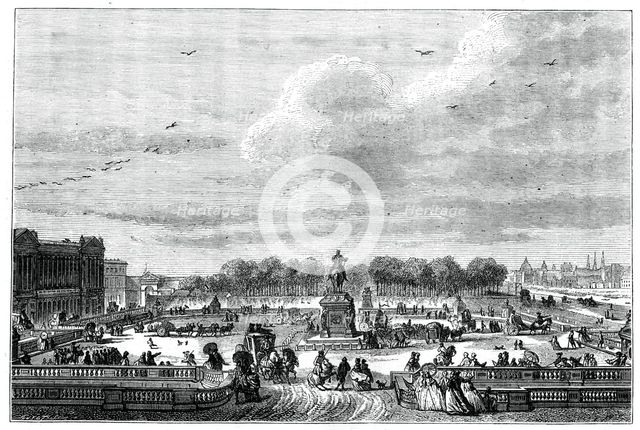 The gardens of a French palace of King Louis XV, 1763 (1885).Artist: Moreau