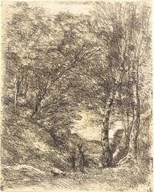 The Gardens of Horace (Les Jardins d'Horace), 1855. Creator: Jean-Baptiste-Camille Corot