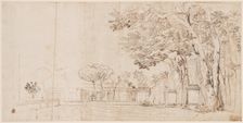 The Gardens of the Villa Medici, 1710-1720. Creator: Gaspar van Wittell