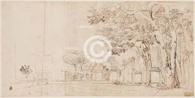 The Gardens of the Villa Medici, 1710-1720. Creator: Gaspar van Wittell.