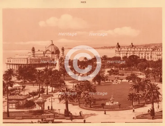 'The Gardens seen from the Casino, Nice', 1930. Creator: Unknown.