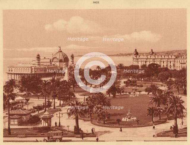 'The Gardens seen from the Casino, Nice', 1930. Creator: Unknown.