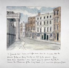 The Garrick's Head Tavern, Bow Street, Westminster, London, 1870. Artist: F Herbert