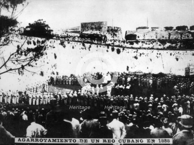 The garrotte of an inmate, (1888), 1920s. Artist: Unknown