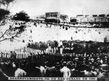 The garrotte of an inmate, (1888), 1920s