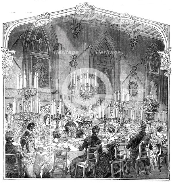 The Garter Banquet, St. George's Hall, 1844. Creator: Stephen Sly.