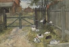 The Gate. From A Home (26 watercolours). Creator: Carl Larsson