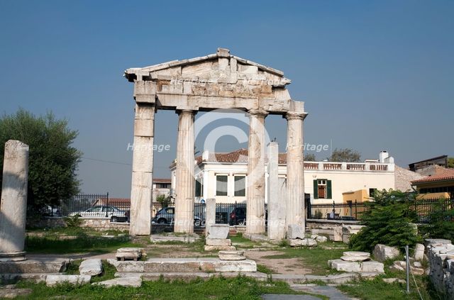 The Gate of Athena Archegetis in the Roman Agora at Athens, Greece. Creator: Samuel Magal.