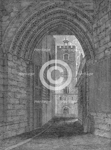 The gate of St Bartholomew's Priory, West Smithfield, City of London, c1850 (1906). Artist: Unknown.