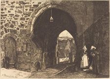 The gate of St Malo in Dinan (La Porte de St Malo à Dinan), 1871. Creator: Francois Bonvin