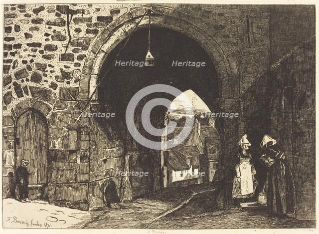 The gate of St Malo in Dinan (La Porte de St Malo à Dinan), 1871. Creator: Francois Bonvin.