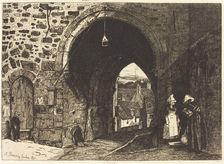 The gate of St Malo in Dinan (La Porte de St Malo à Dinan), 1871. Creator: Francois Bonvin