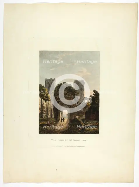The Gate of St. Sebastian, plate seventeen from the Ruins of Rome, published March 1, 1796. Creator: Matthew Dubourg.