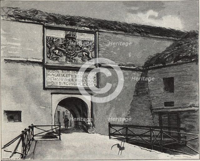 The Gate of the Old Fortress in Komárno, 1890s. Artist: Háry, Gyula (Julius) (1864-1946)